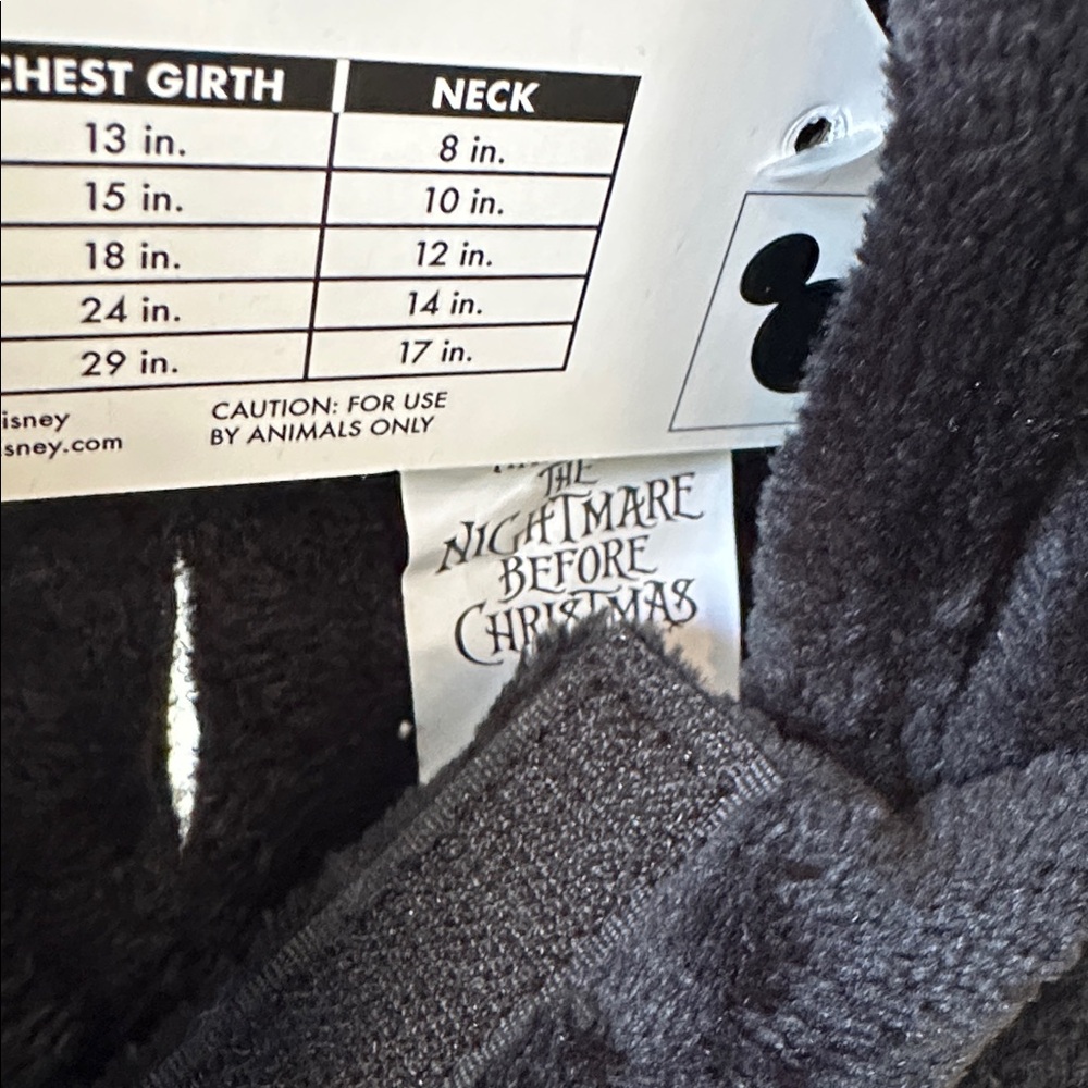 Disney Black and White Jack Skellington Fleece Dog Hoodie - Picture 6 of 7